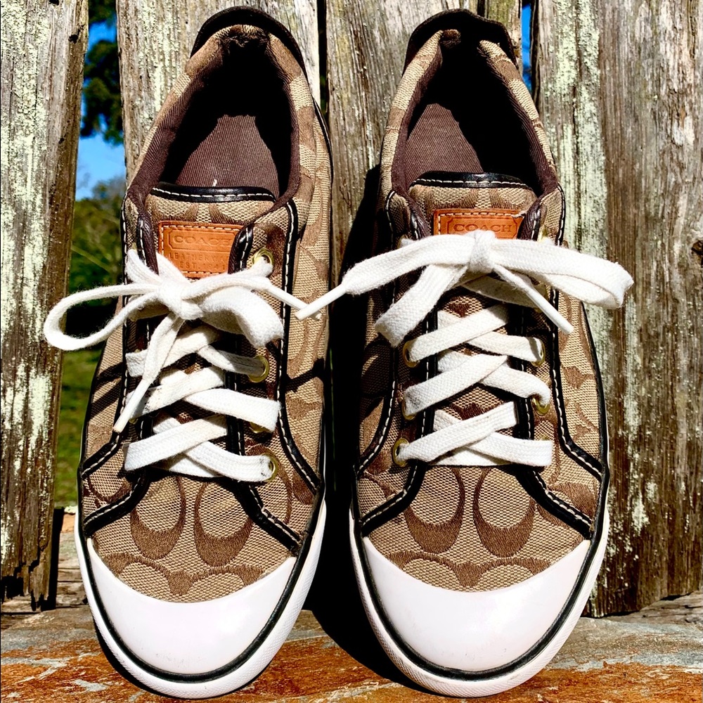 Coach Tennis Shoes Sneakers Brown Gold - Size 8.5